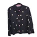 Vintage Mureli Womens M Black Linen Blend Bumblebee Embroidered Costal Outfit