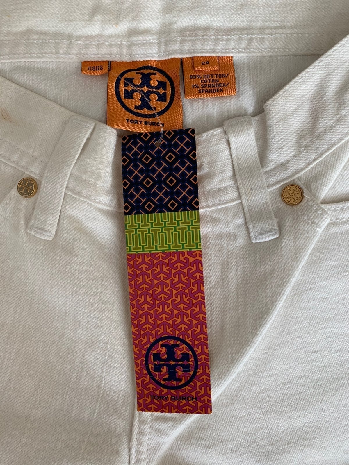 Tory Burch White Skinny Bootcut Jeans