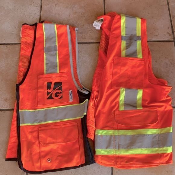 Construction Safety Vest Bundle of 2 size Large