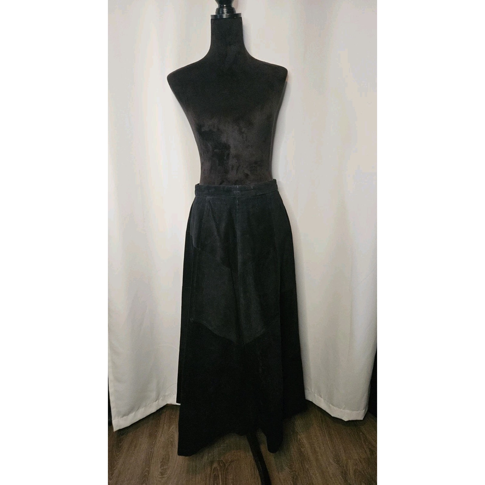 Paris Sport Club Vintage Long Genuine Leather Suede SKIRT Women's Junior Size 11