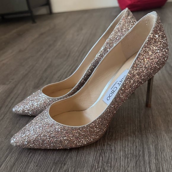 Jimmy Choo Romy 85 glitter pumps