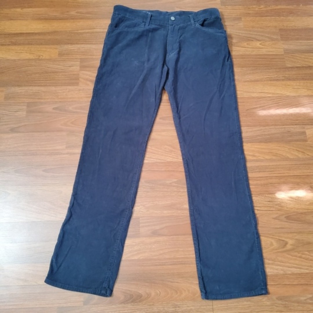 Save Khaki Men's Corduroy Jeans Pants Size 34 Navy Blue New
