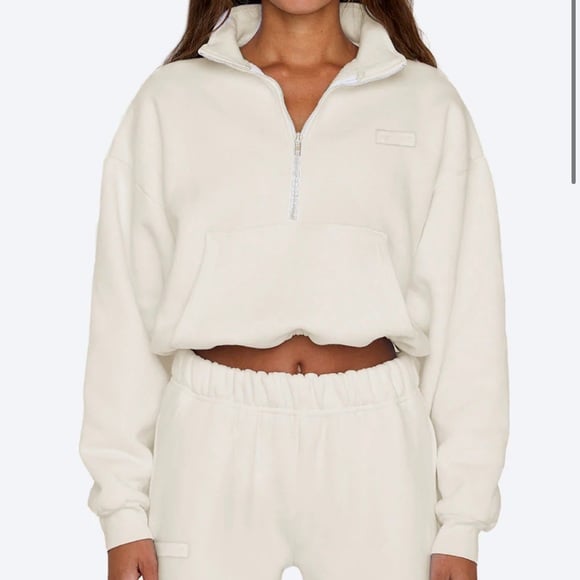 Set active crop half zip sweatshirt size small