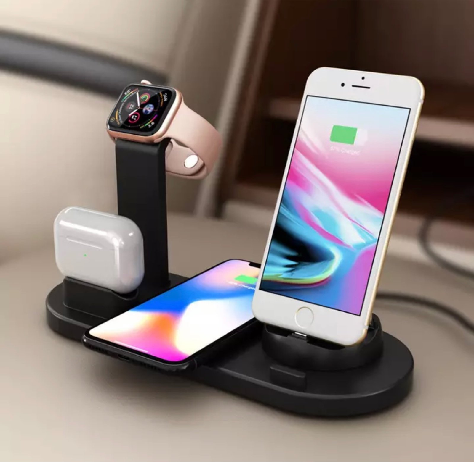 iPhone 13 magnetic foldable kickstand shock defender case with charging pad