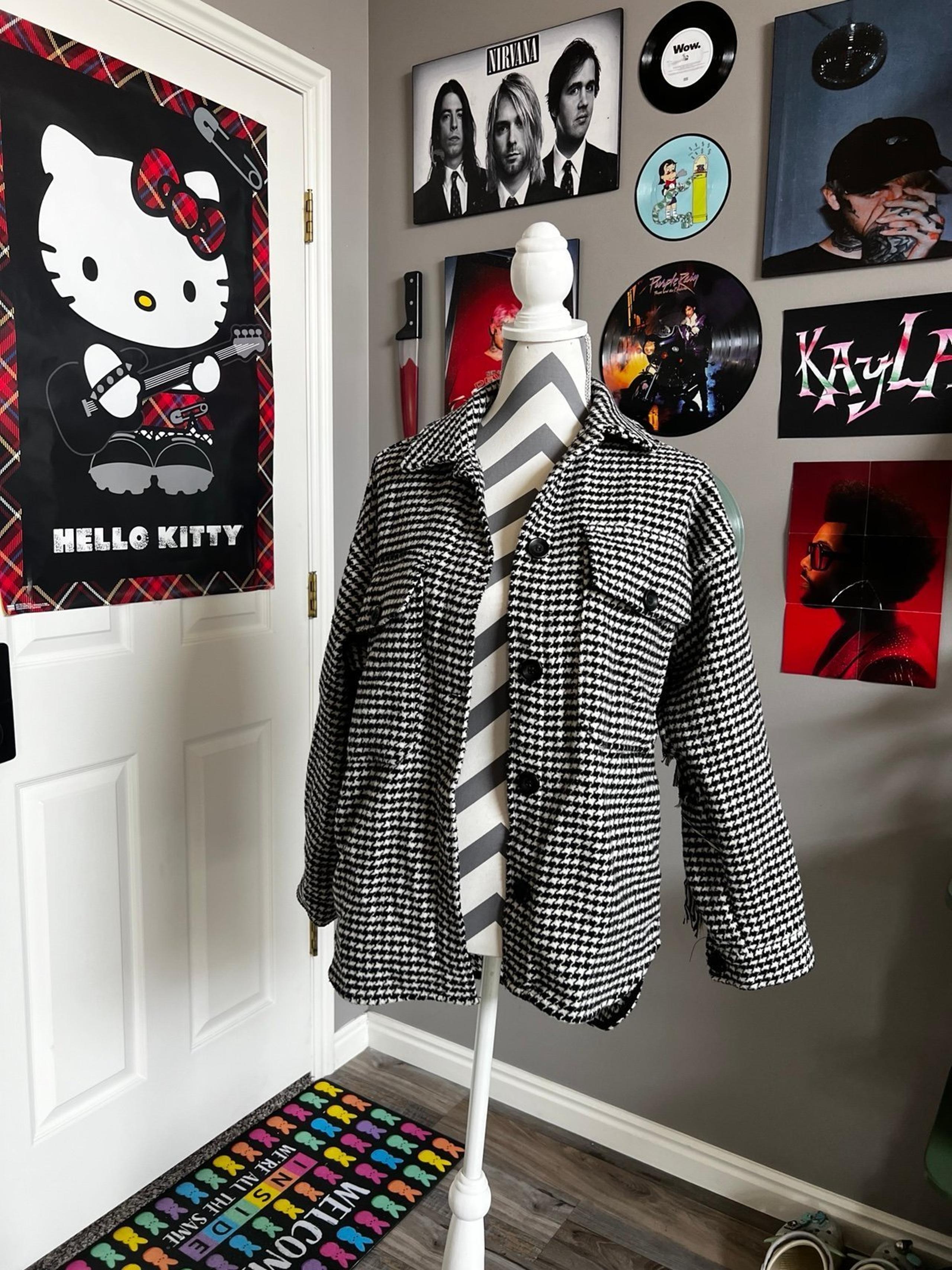 Black and white blazer coat