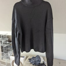 Lululemon merino wool-blend ribbed turtleneck sweater, black, size 4
