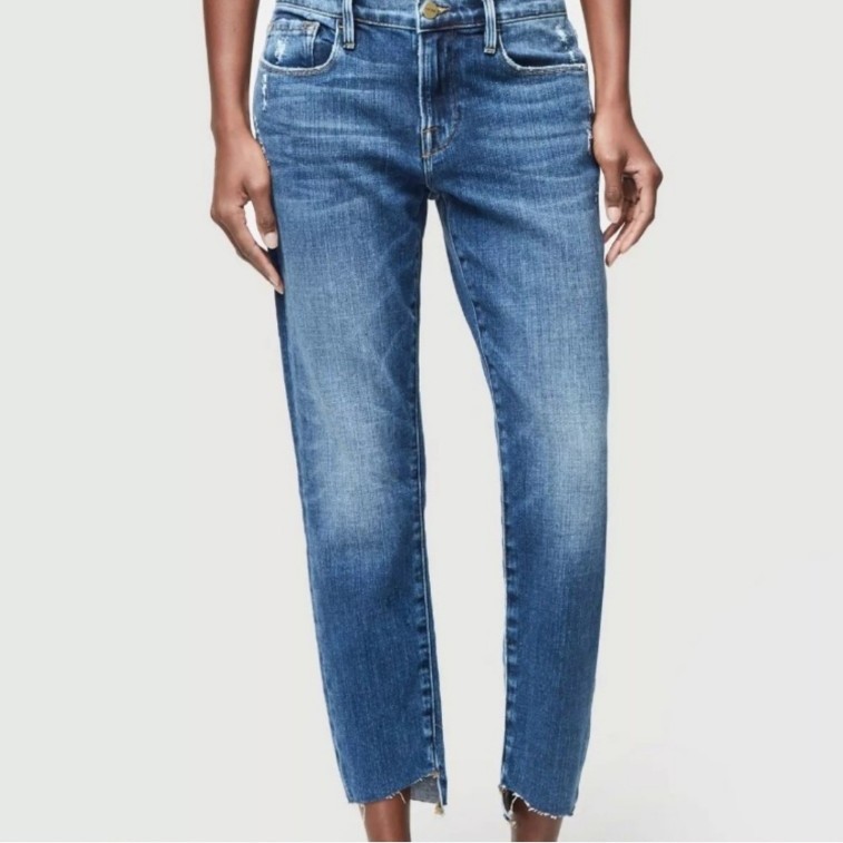 FRAME Le Garcon Boyfriend Jeans In Scorpion Wash