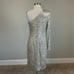 Vince Camuto Women's Cocktail Dress Size 8 Silver Sequined One Shoulder Sheath