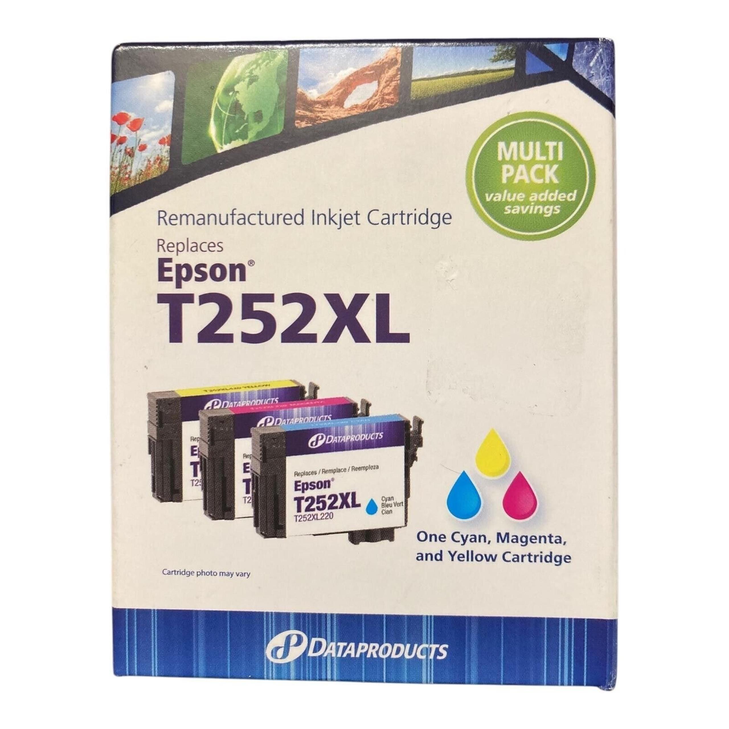 Dataproducts Ink Cartridges for Epson T252XL - 1 Cyan, 1 Magenta, 1 Yellow. NIB