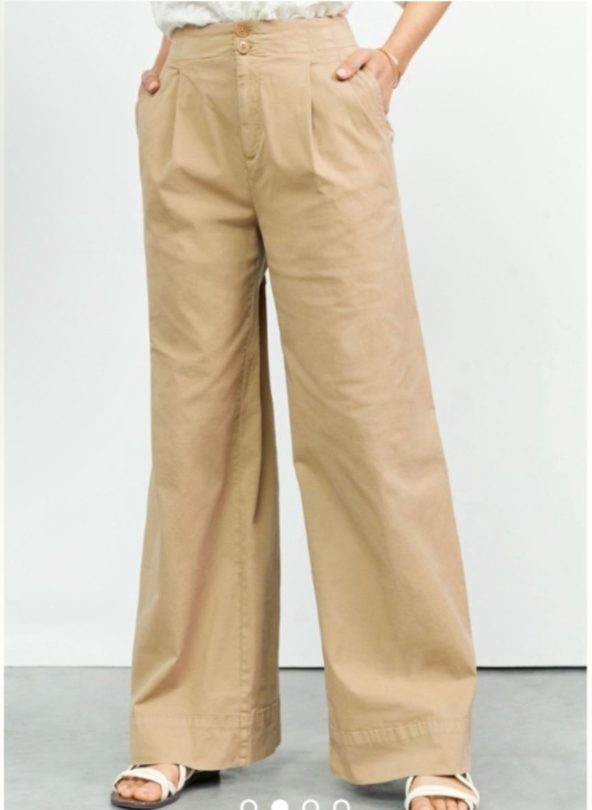 Maeve Anthropologie Pleated Wide-Leg Pants Trousers | 4