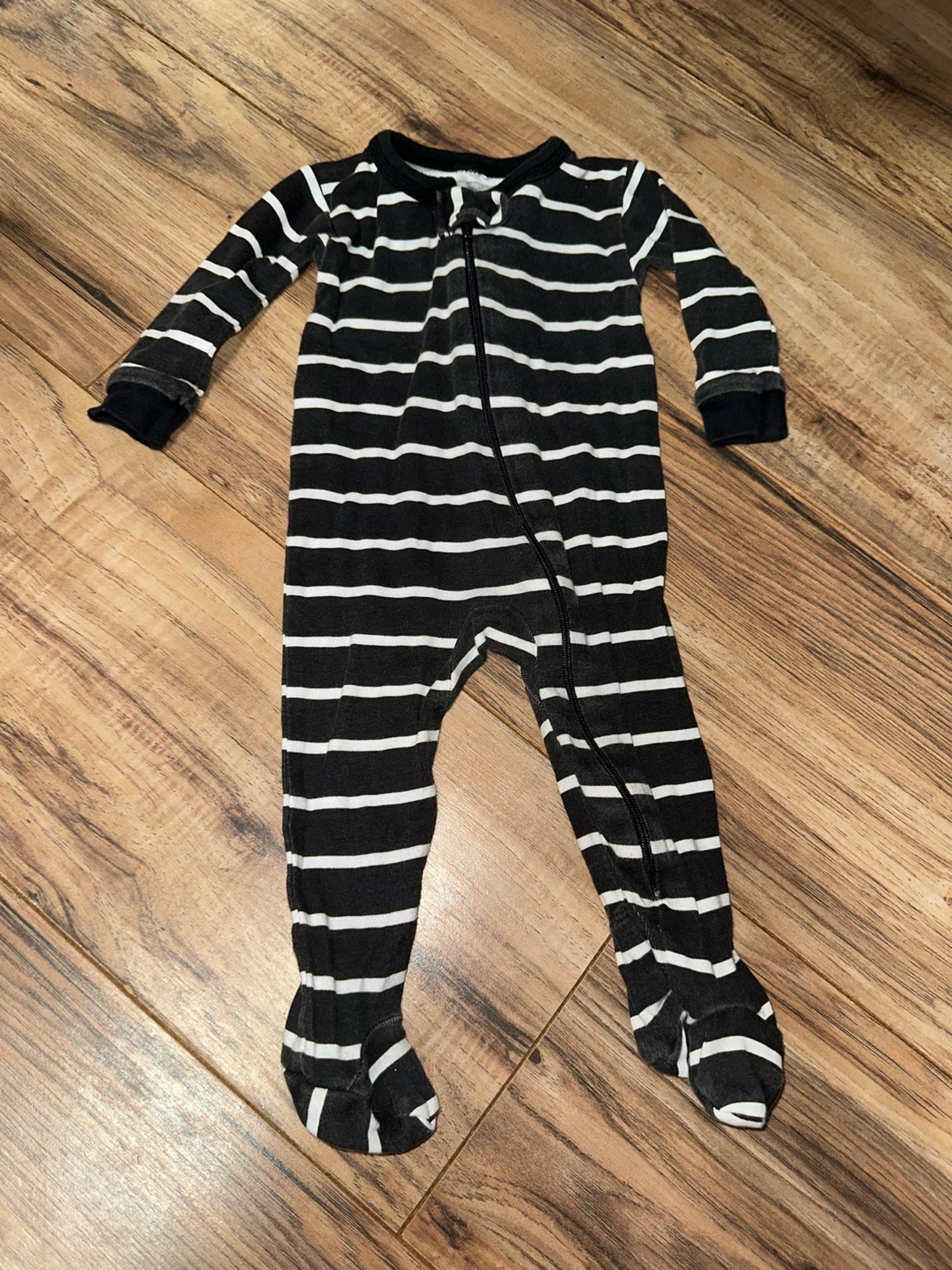Gerber black striped footie sleeper