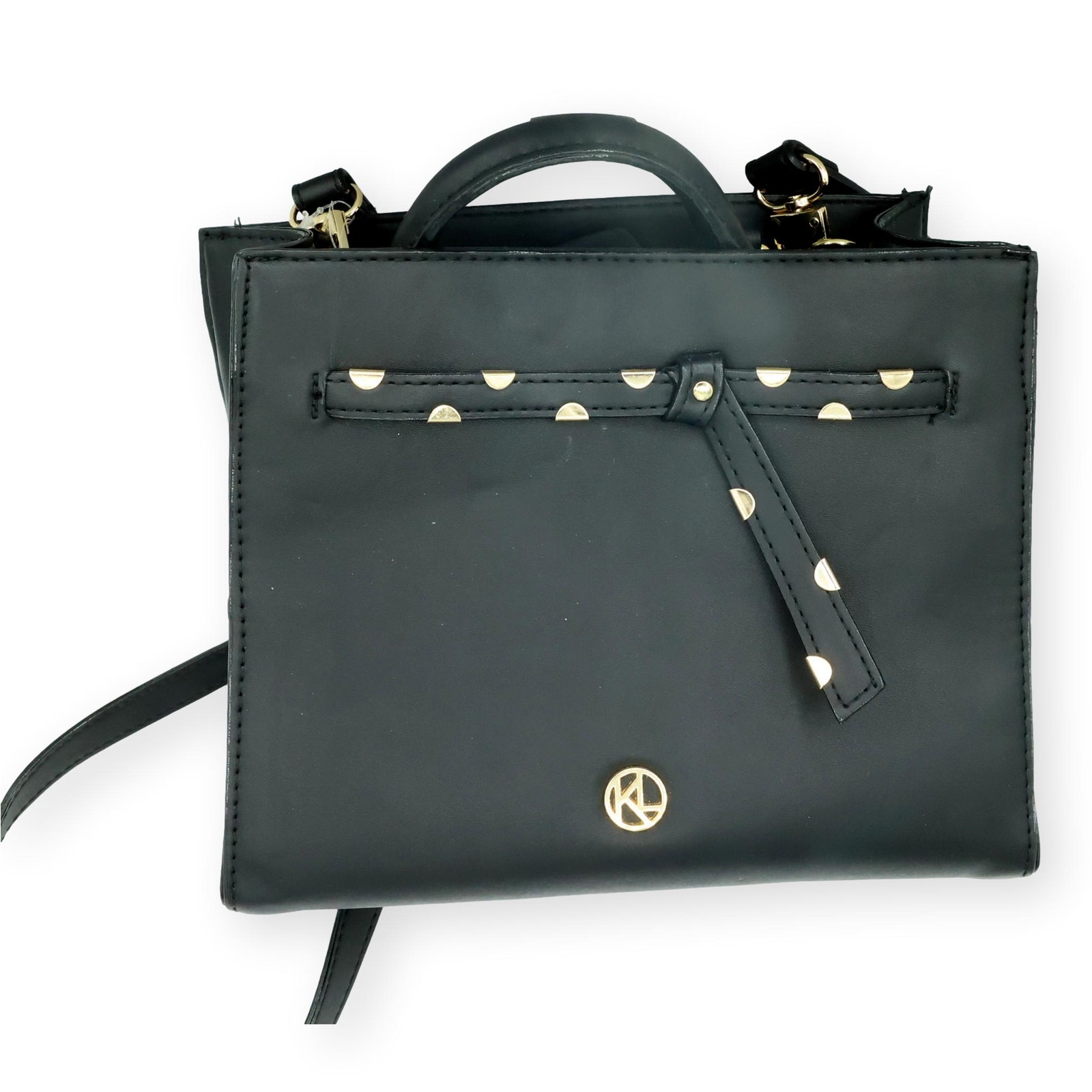 Karl Lagerfeld Mini Black Leather Satchel Handbag