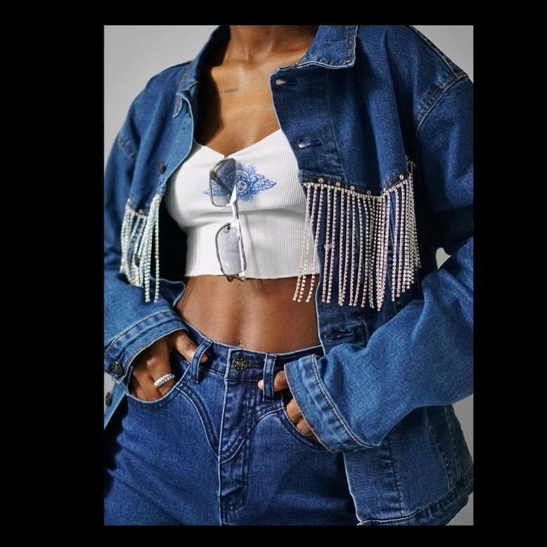 Princess Polly Diamante Jean Jacket