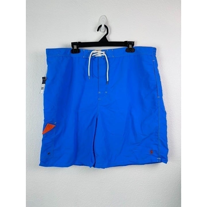 Polo Ralph Lauren men's 2XB classic jewel blue orange mesh lined swim trunks NWT