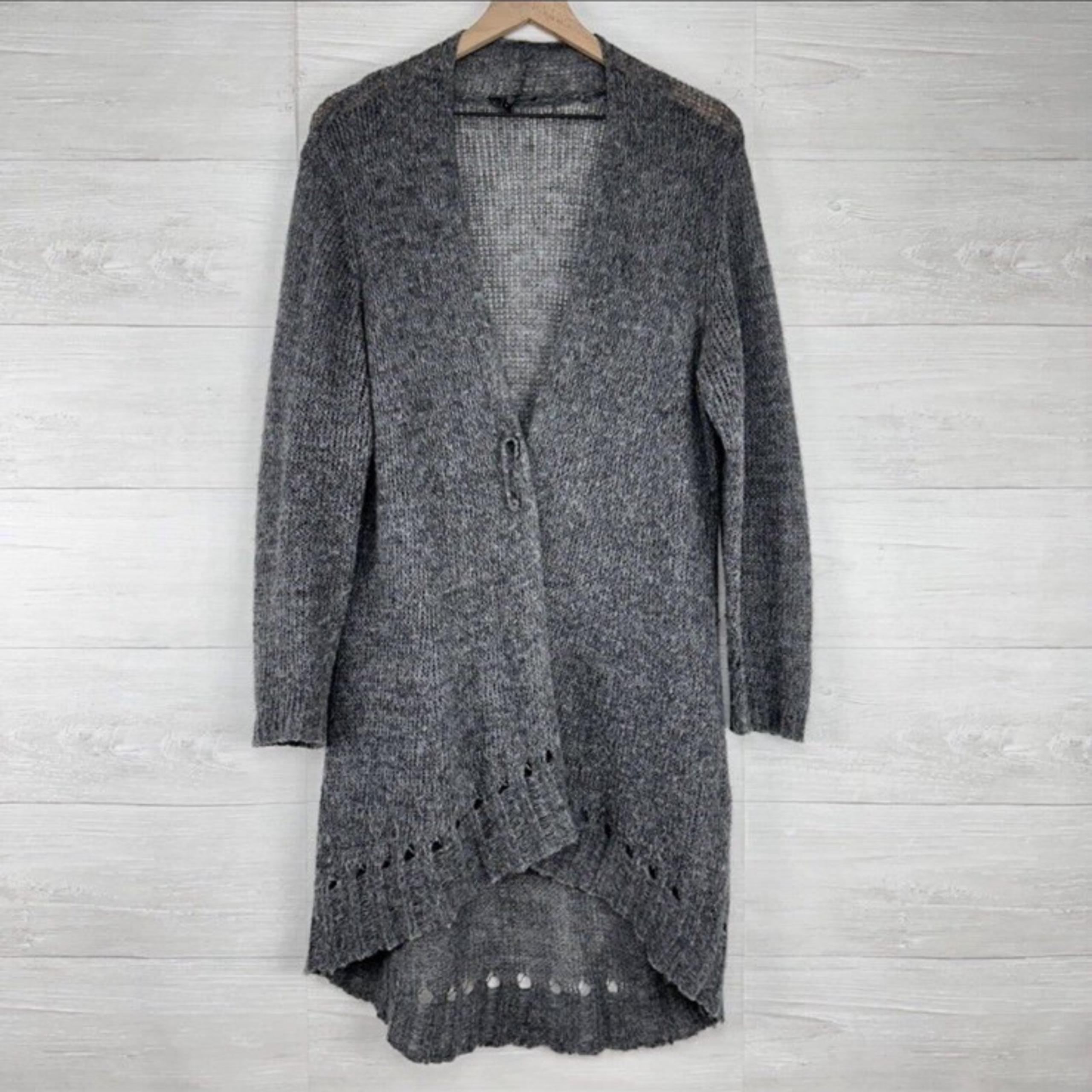Eileen Fisher Lightweight Alpaca/Wool Grey Long
Cardigan Sweater. Size Large