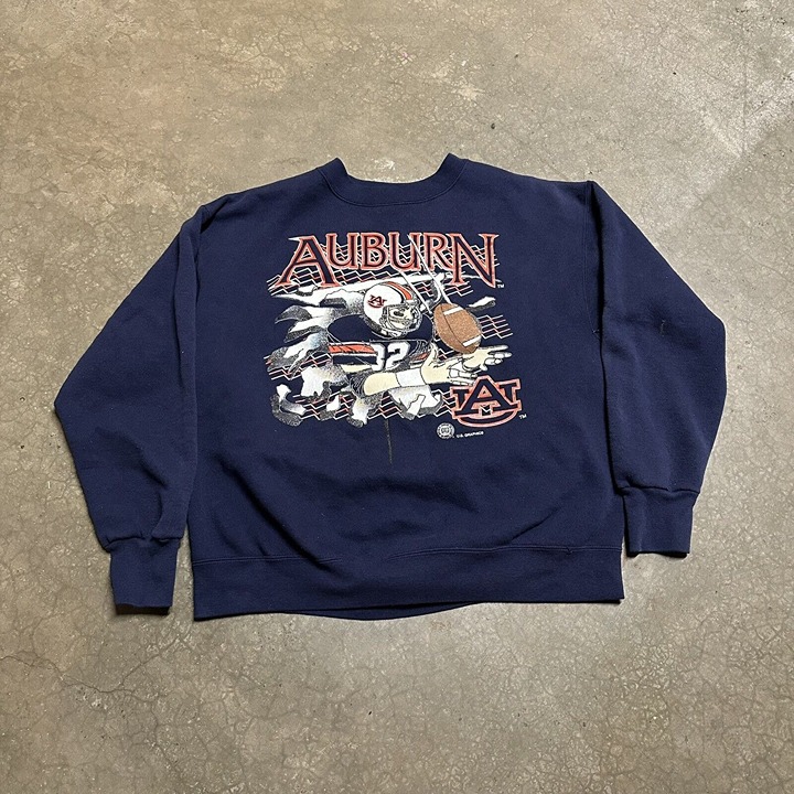 Vintage Auburn Tigers Allover Print Blue store Crewneck Sweatshirt Men’s L 90s