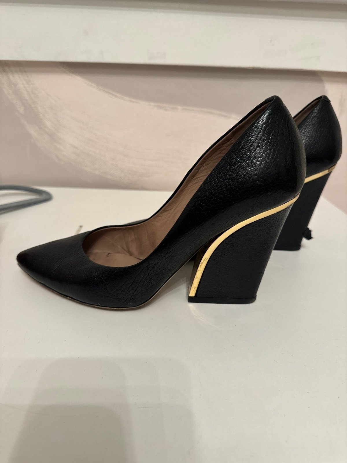 Chloe Black Pumps with Gold Detail Sz 39