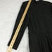 Vtg Doncaster Womens Jumpsuit Romper Wool Blend Black Stripe Snap Front 12