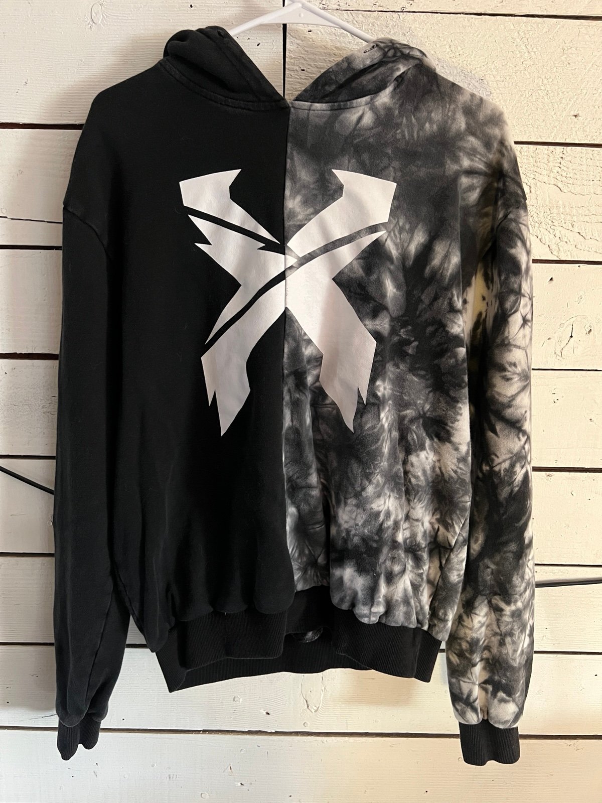 Excision Black and White Large Hoodie