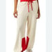 NWT Free People Movement Women's Cuddle Up Jogger Cream Red Size Small Soft Cozy