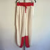 NWT Free People Movement Women's Cuddle Up Jogger Cream Red Size Small Soft Cozy