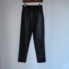 EUC Augustina Carmel by the Sea Leather Wearable Art Slim Pants Black Women S