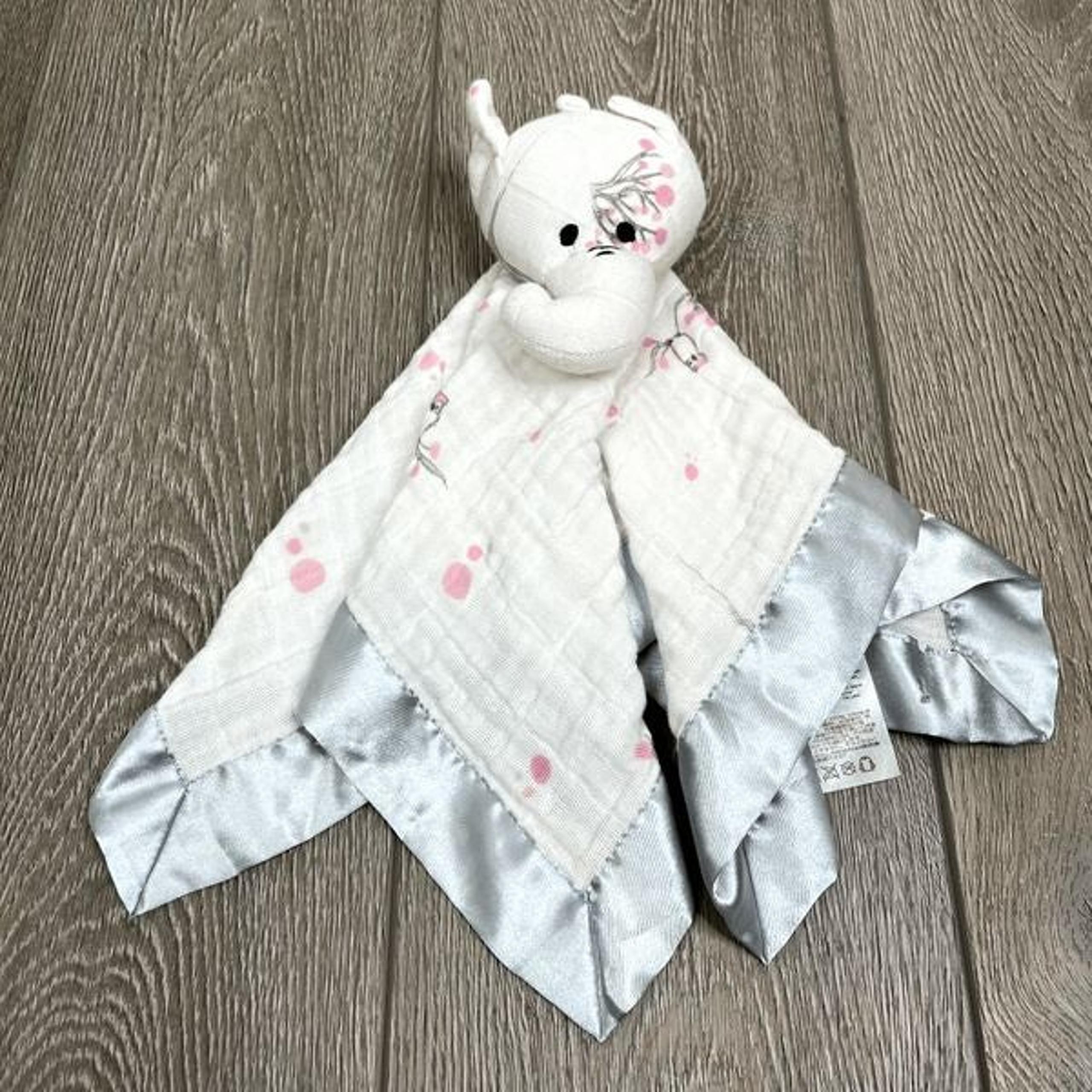 Aden Anais Elephant Lovey Pink OWL Security Blanket Musy Mate Gray White