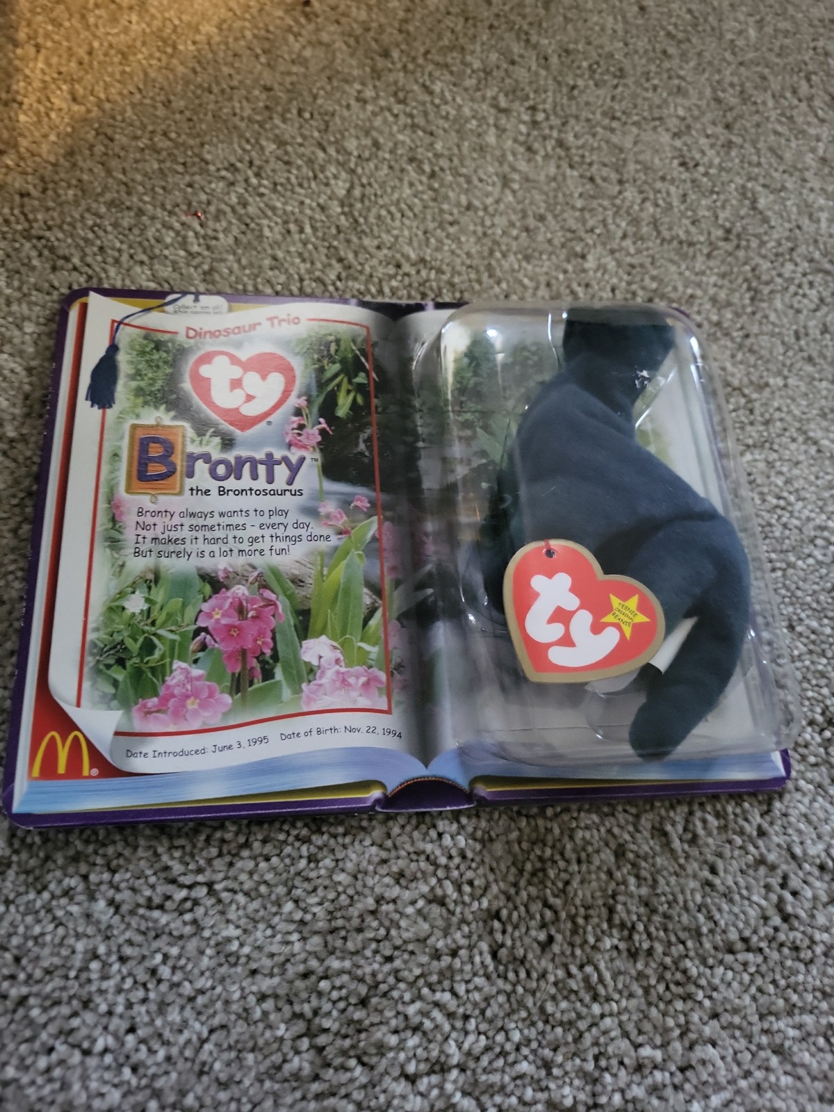 Ty Beanie Babies One of the dinosaur trio bronty