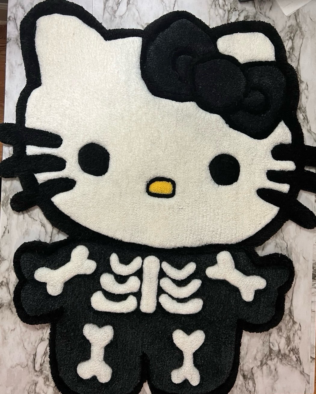 VERY LARGE 32” x 28” Hello Kitty Skeleton Tufted Rug SHIPS SAME DAY
