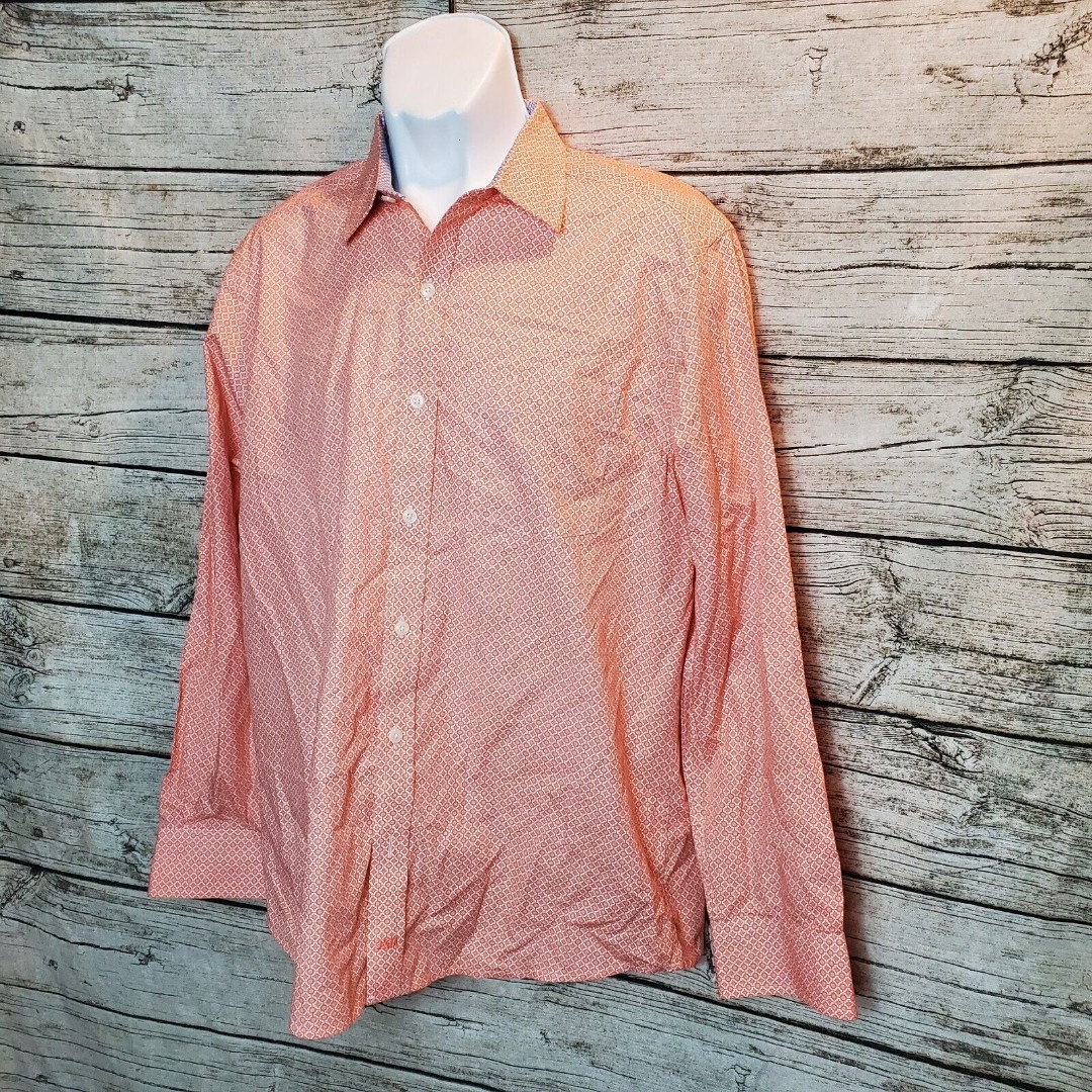 Johnston Murphy Long Sleeve Button Down Shirt Size Medium