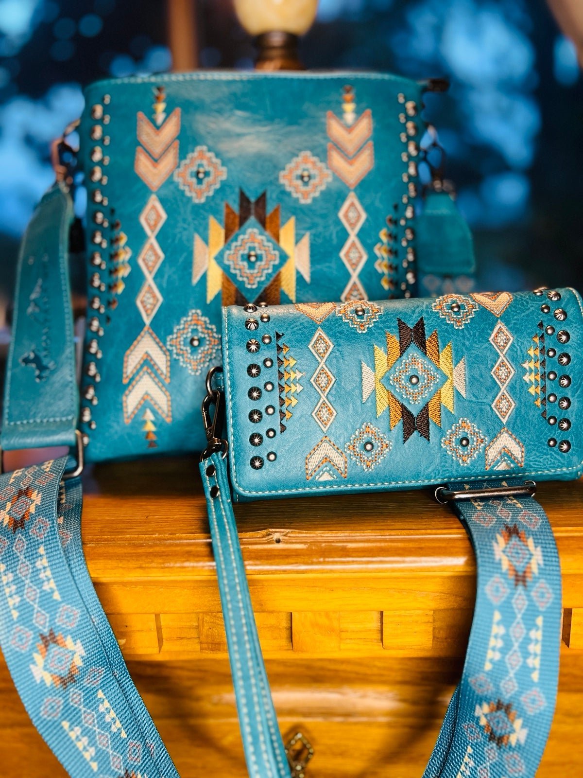 Boho Western Concealed Carry Bag & Matching Wallet Set Aztec Native American