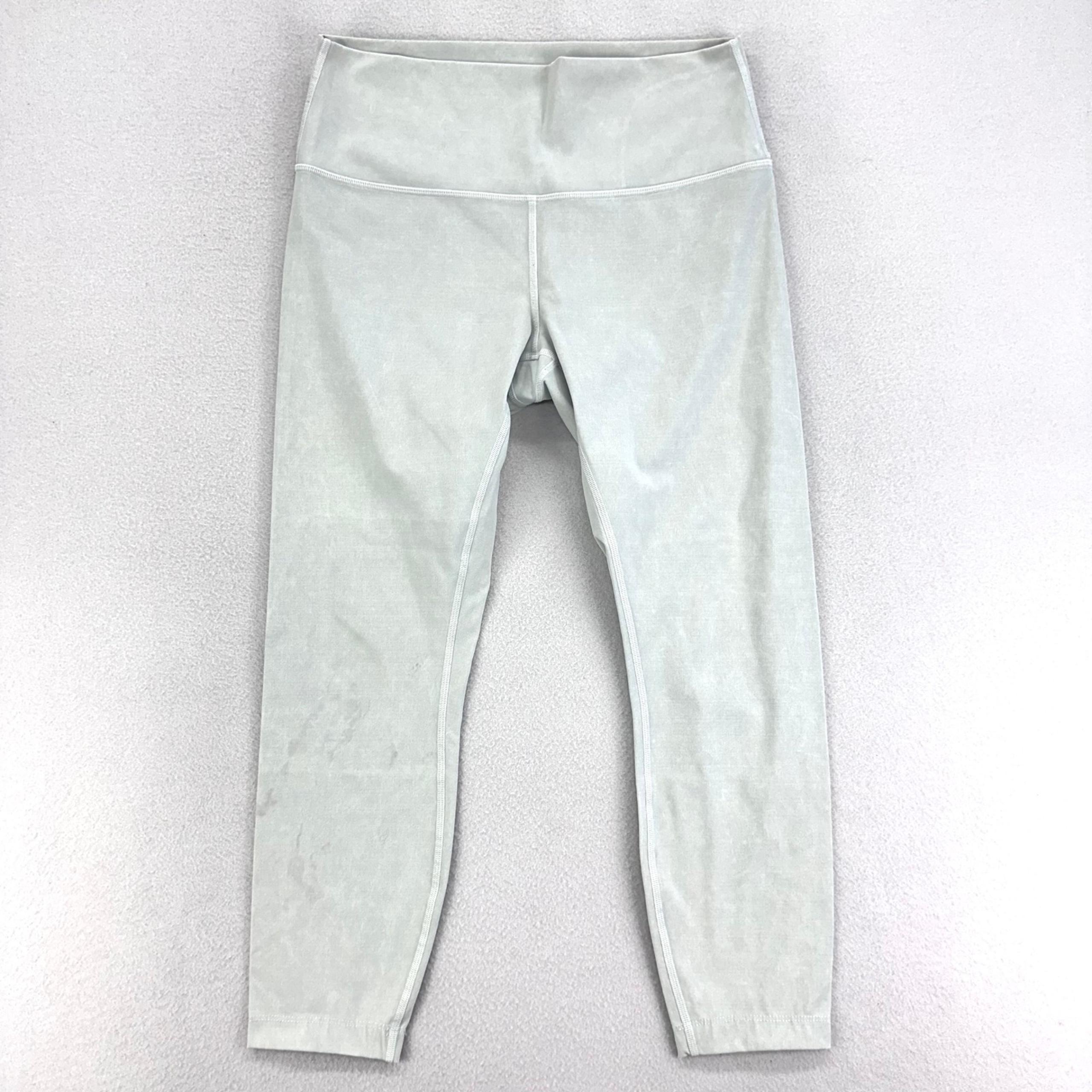 Lululemon Align High Rise Pants Womens 10 Yoga Light Gray Cropped Athletic Gym