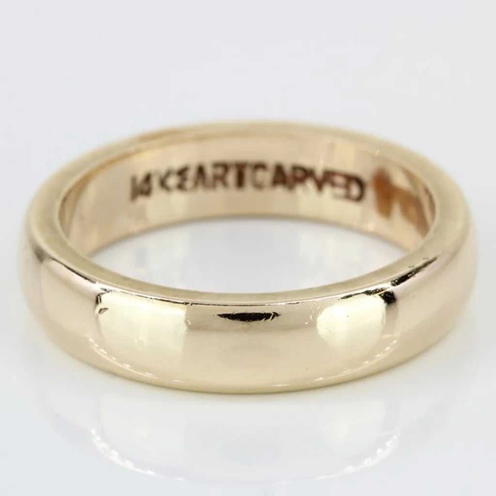 14k Yellow Gold Domed Wedding Band Ring by ArtCarved
