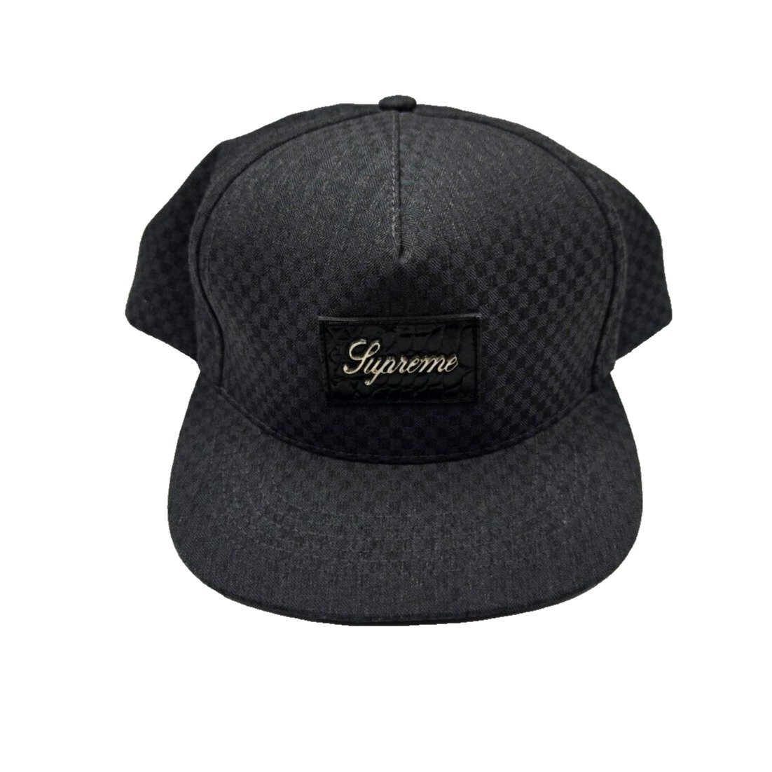 Supreme FW12 Starter Croc Patch 5-panel hat cap crocodile leather checkered Rare