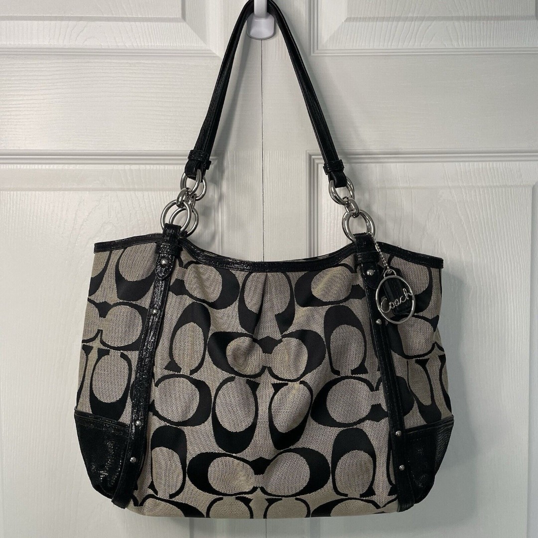 COACH Alexandra Signature Shoulder Bag Large Black “C” Logo F20807