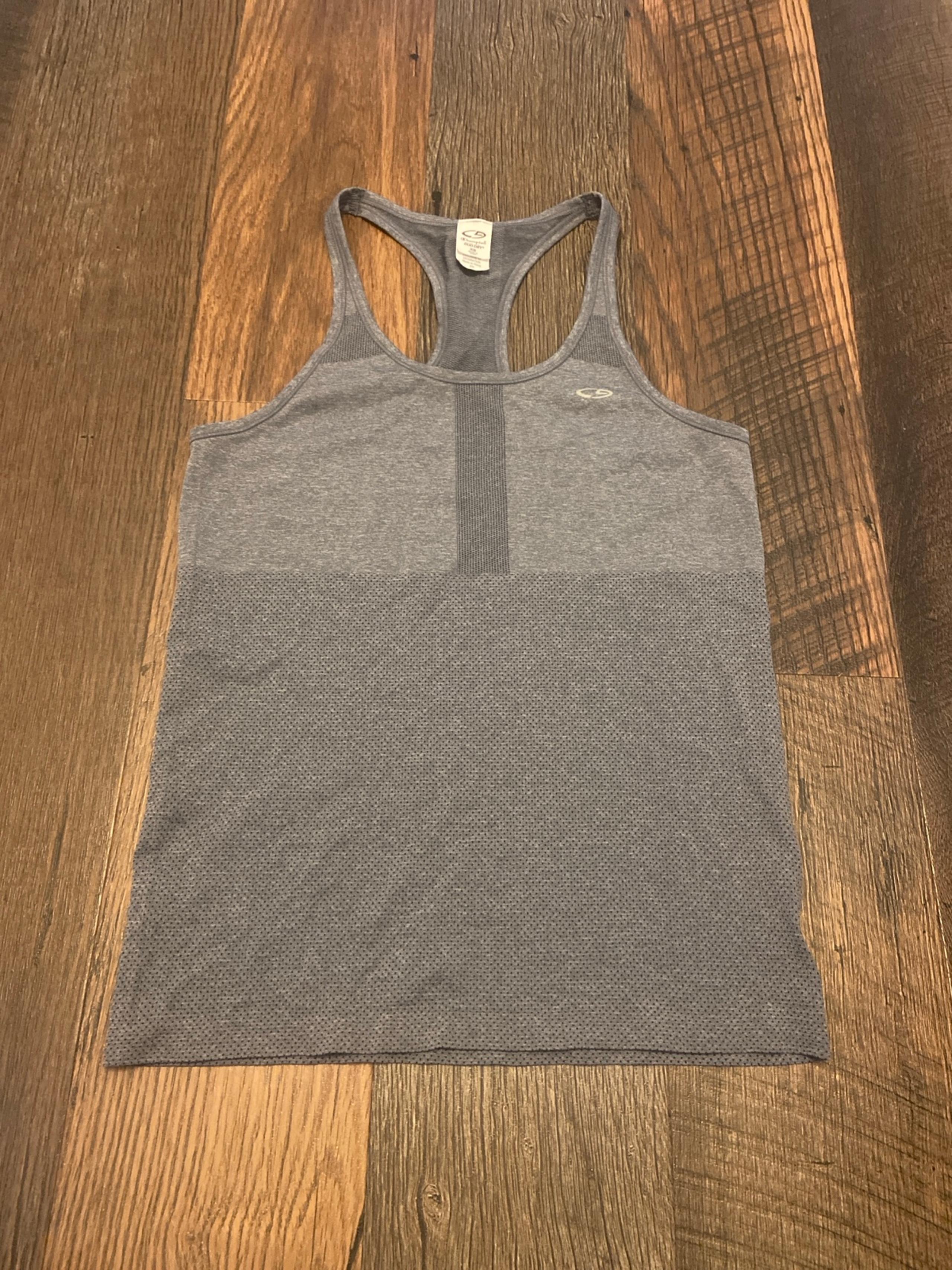 Champion Duo Dry Womens Size XS Gray Racerback Athletic Tank Top Shirt
