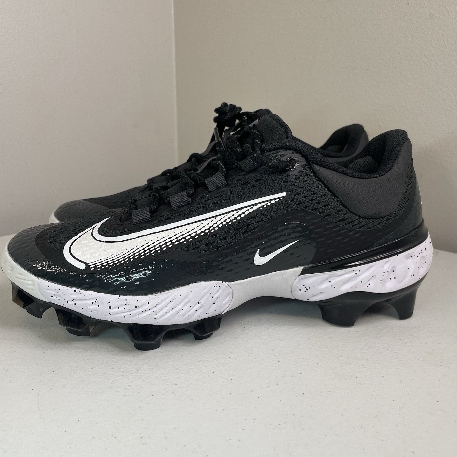 Nike Mens Size 10 Baseball Cleats New Open Box Black Alpha Huarache FD6221-003