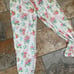 NEW PJ Couture Pajama Pants Floral Satin Polyester Large NWT