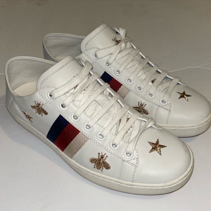 Gucci color block pattern leather sneaker size 6.5
