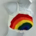 Handmade Napper brand rainbow crop top halter adjustable pride crochet XS NEW