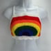 Handmade Napper brand rainbow crop top halter adjustable pride crochet XS NEW