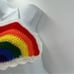 Handmade Napper brand rainbow crop top halter adjustable pride crochet XS NEW