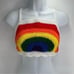 Handmade Napper brand rainbow crop top halter adjustable pride crochet XS NEW