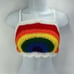Handmade Napper brand rainbow crop top halter adjustable pride crochet XS NEW