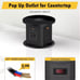 Pop Up Outlet for Countertop Kitchen, 65W USB C Wireless Charging