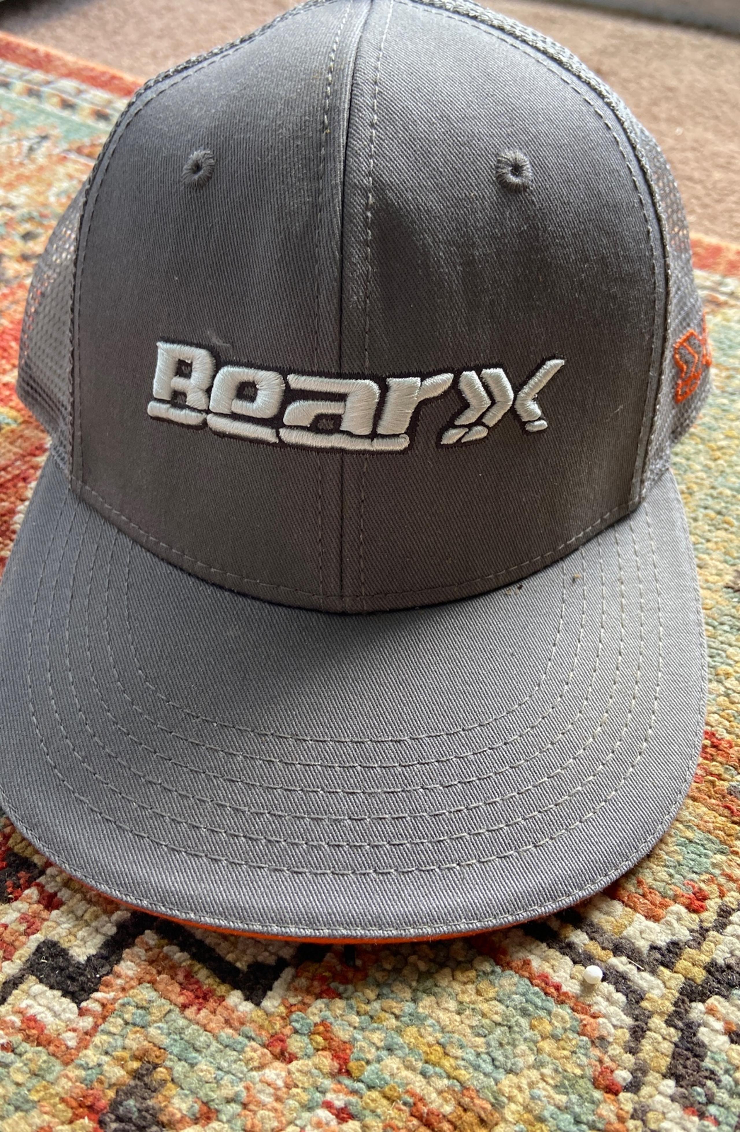 Bear Archery Bear X Crossbows Gray / Orange Flat Bill Mesh Trucker Hat OSFA