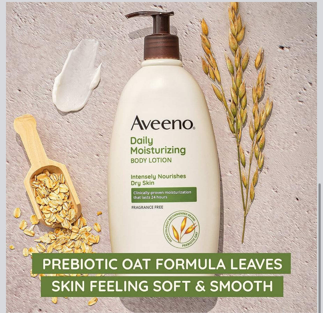 Aveeno Daily Moisturizing Body Lotion with Soothing Prebiotic Oat, Gentle Lotion
