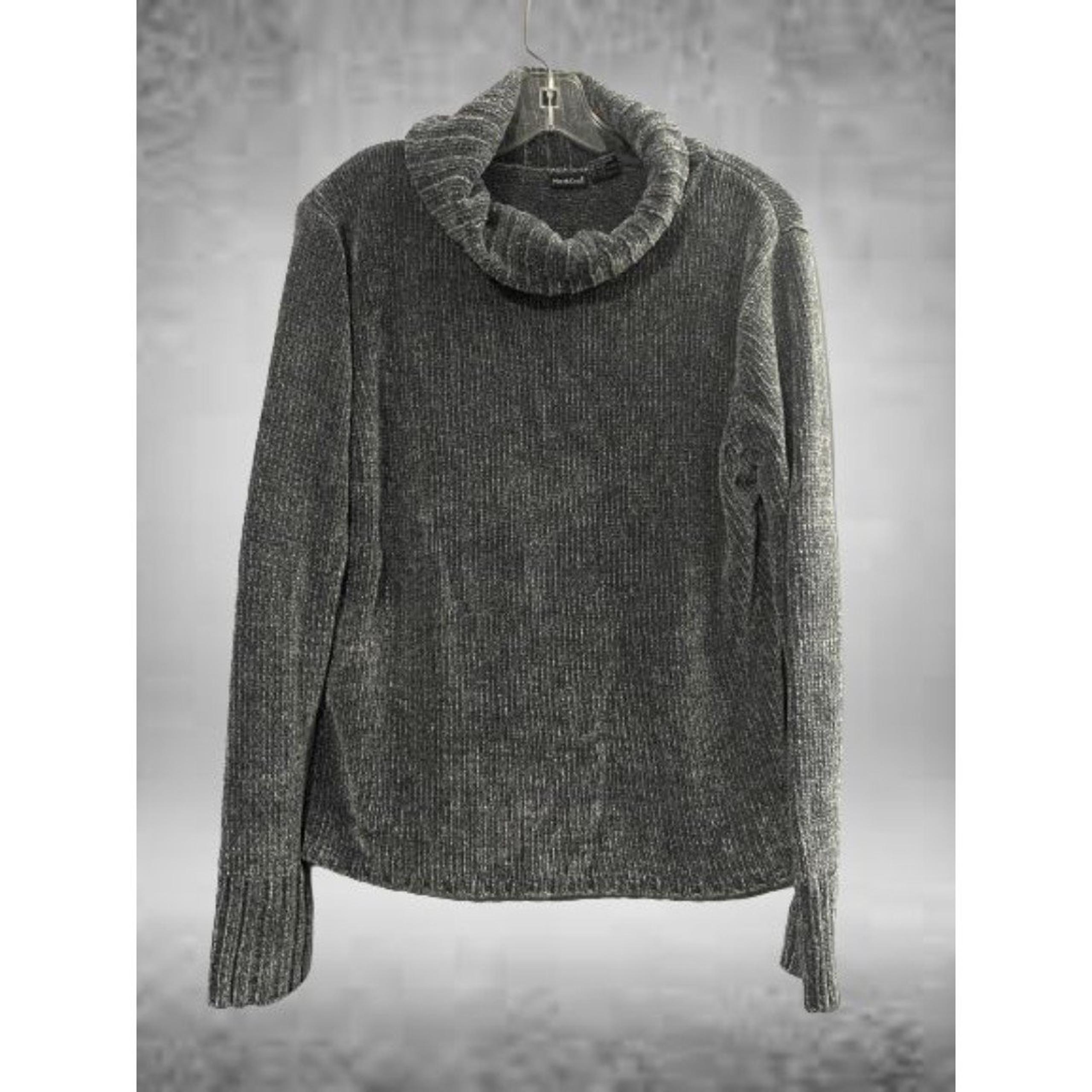 North Crest Womens L Gray Cowl Neck Soft Sweater