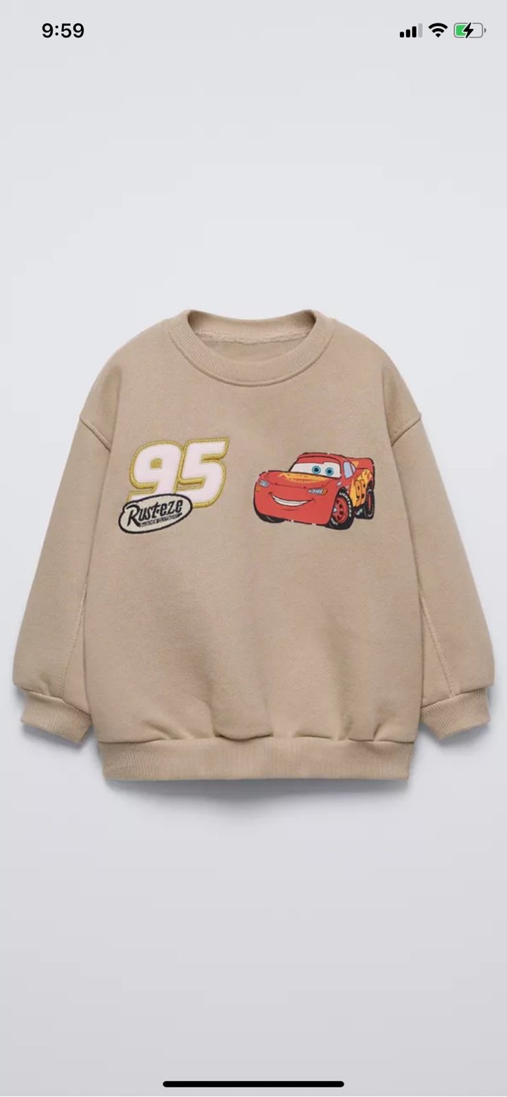 Zara baby boy CARS LIGHTNING MCQUEEN © DISNEY SWEATSHIRT