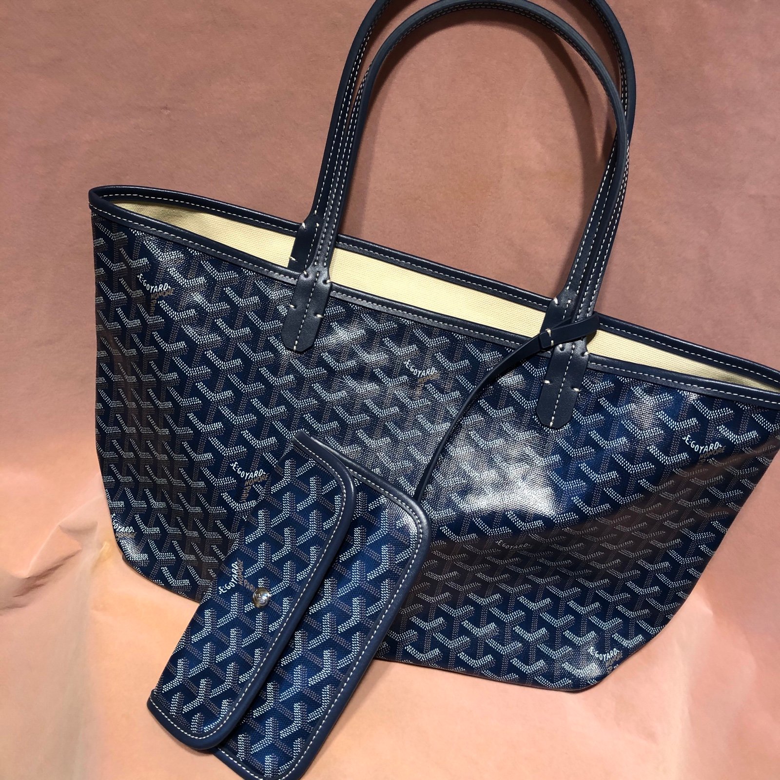 Authentic St Louis PM Tote Bag Navy BLUE